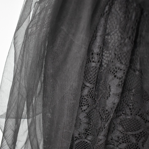 Lace skirt with Tulle Overlay and Elastic Waist - Picture 4 of 4